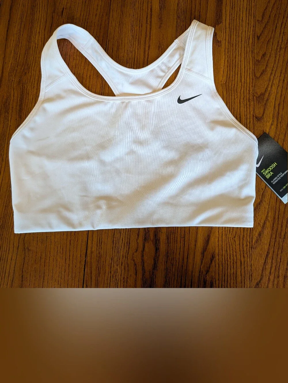 Nike Dri-FIT Swoosh Medium Support Sports Bra NWT White Women's Large